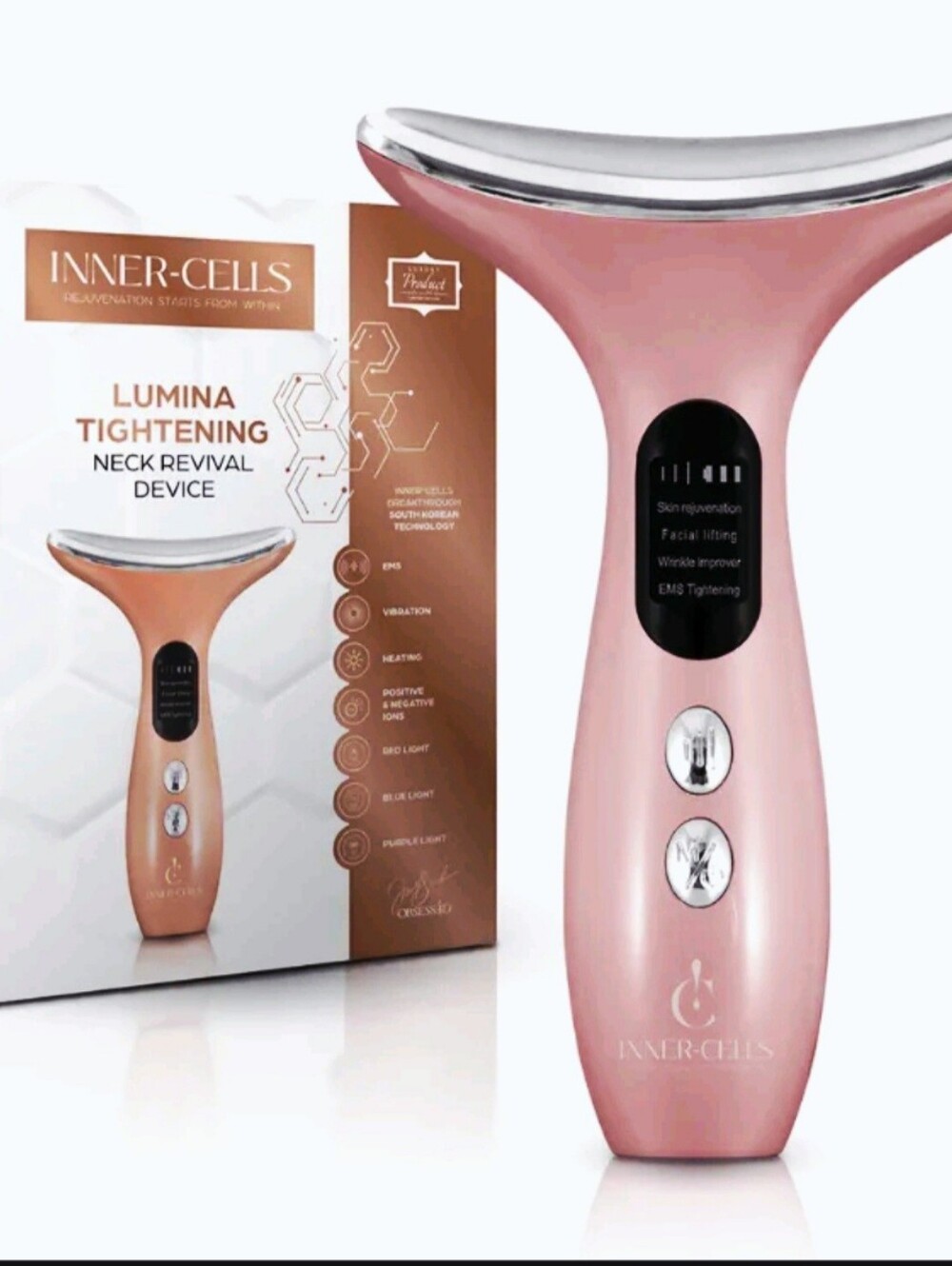 INNER-CELLS Lumina Tightening Neck Revival Device in Rose Gold